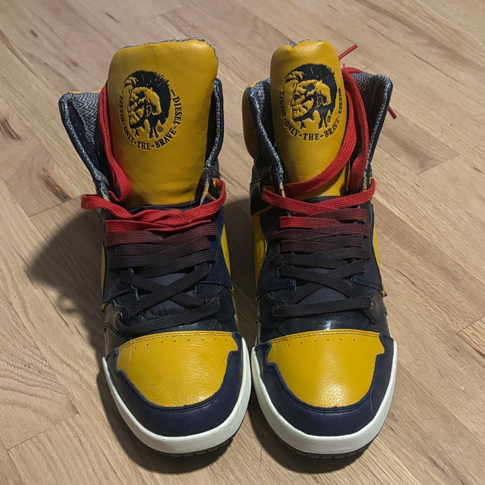 Diesel High-Top Sneakers in Yellow and Black